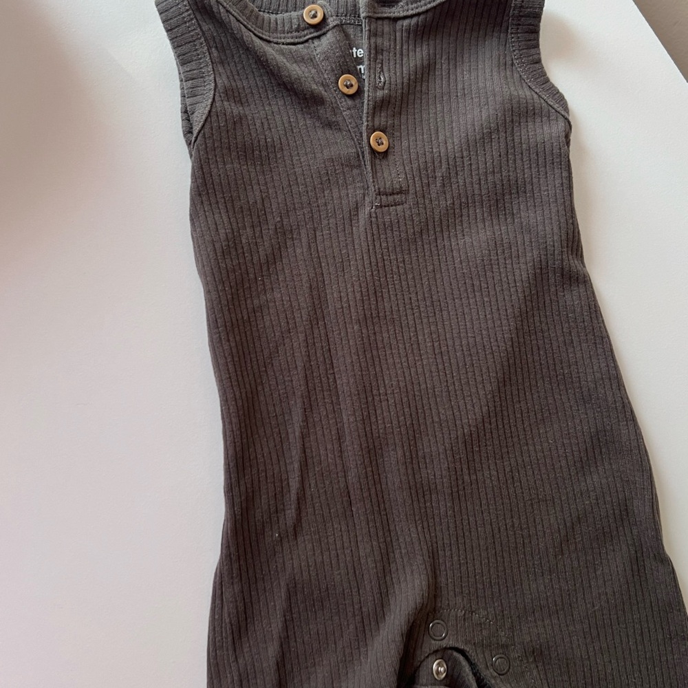 Carter's Ribbed Sleeveless Bodysuit in Dark Brown